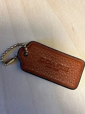 Coach Key Tag Coach | Accessories | Coach Tanbrown Leather Key Tag With Brass Ball ...